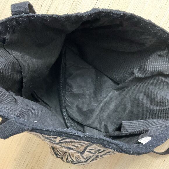 El Paso Saddle Blanket Bag Women's Black Cotton Stencil Purse Large Kokopelli - Picture 5 of 8